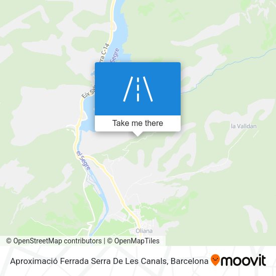 Aproximació Ferrada Serra De Les Canals map