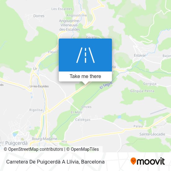 Carretera De Puigcerdà A Llívia map