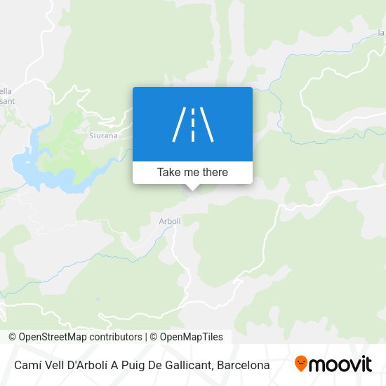 Camí Vell D'Arbolí A Puig De Gallicant map