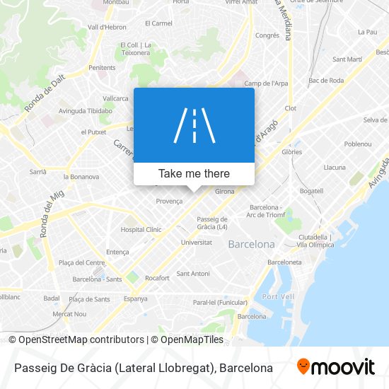 mapa Passeig De Gràcia (Lateral Llobregat)