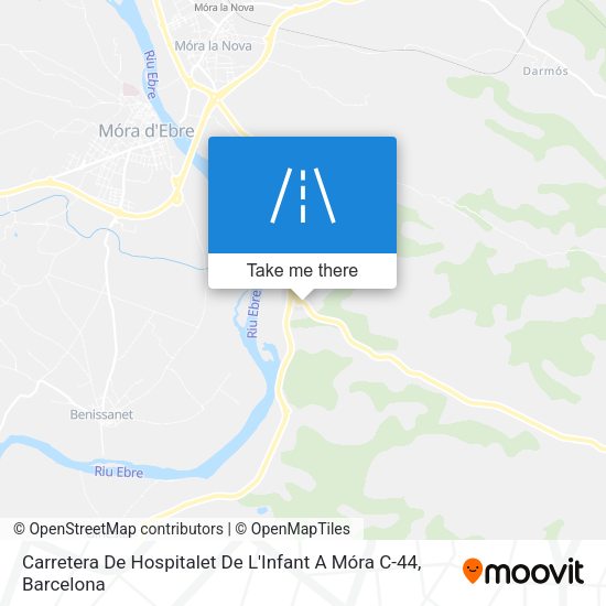 Carretera De Hospitalet De L'Infant A Móra C-44 map