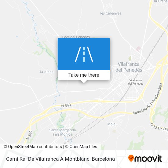 Camí Ral De Vilafranca A Montblanc map
