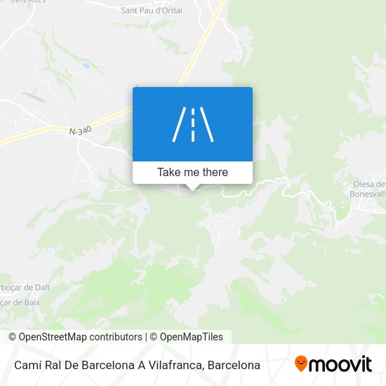 Camí Ral De Barcelona A Vilafranca map