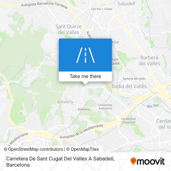 Carretera De Sant Cugat Del Vallès A Sabadell map
