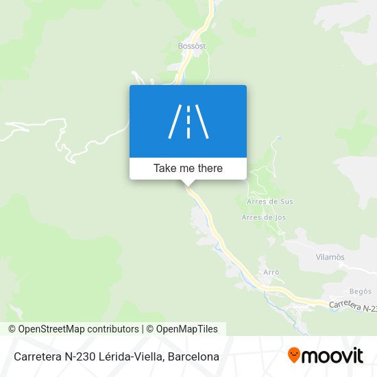 Carretera N-230 Lérida-Viella map