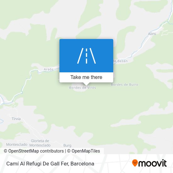 Camí Al Refugi De Gall Fer map