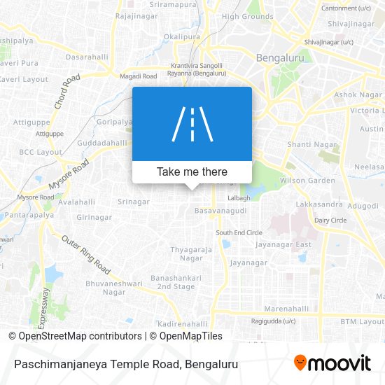 Paschimanjaneya Temple Road map
