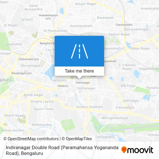 Indiranagar Double Road (Paramahansa Yogananda Road) map