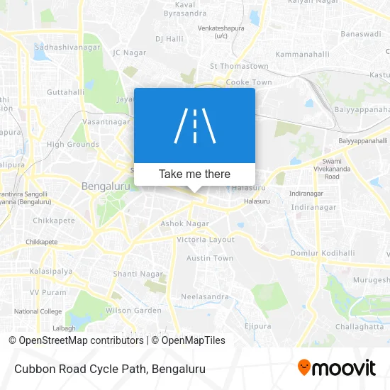Cubbon Road Cycle Path map