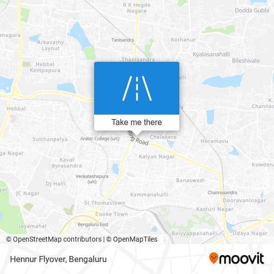 Hennur Flyover map