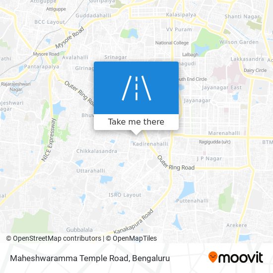 Maheshwaramma Temple Road map