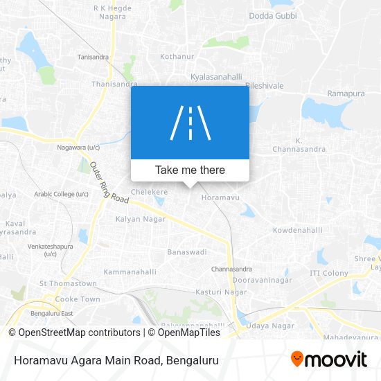 Horamavu Agara Main Road map