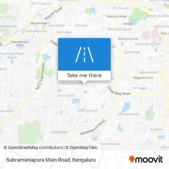 Subramaniapura Main Road map