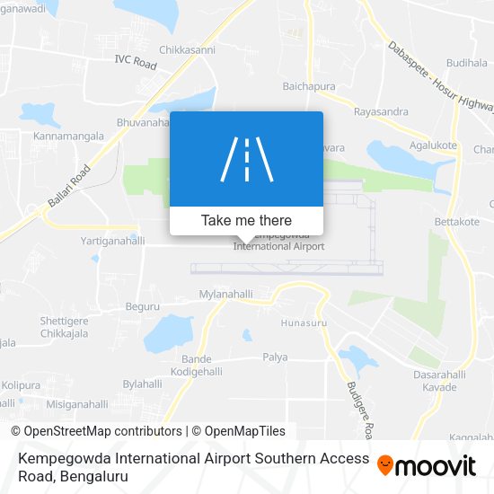 Kempegowda International Airport Southern Access Road map