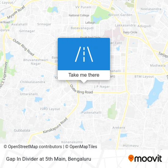Gap In Divider at 5th Main map