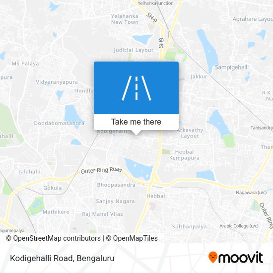 Kodigehalli Road map