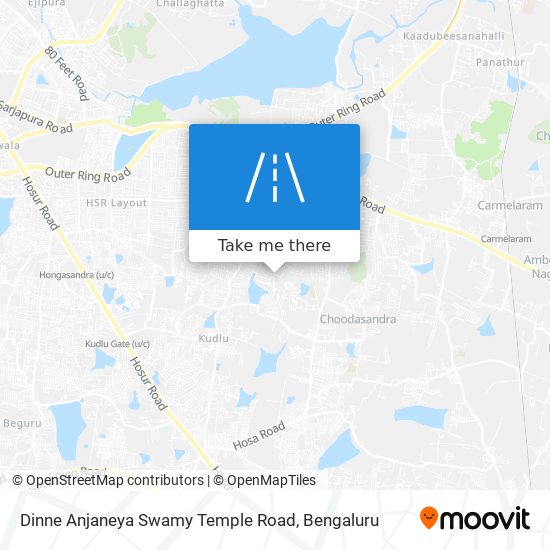 Dinne Anjaneya Swamy Temple Road map