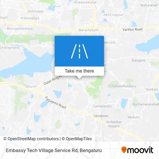 Embassy Tech Village Service Rd map