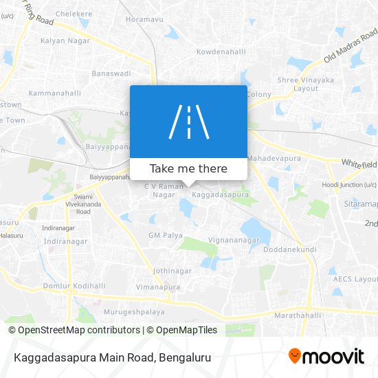 Kaggadasapura Main Road map