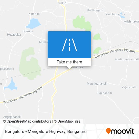Bengaluru - Mangalore Highway map