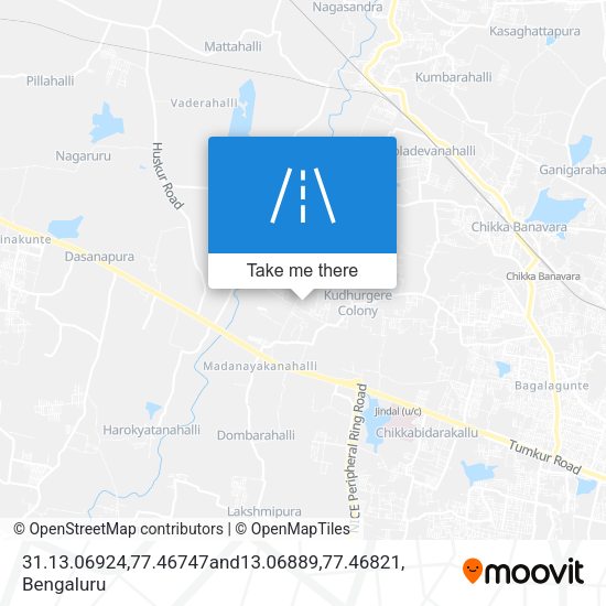 31.13.06924,77.46747and13.06889,77.46821 map