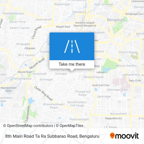 8th Main Road Ta Ra Subbarao Road map