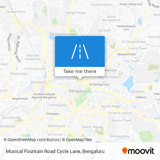 Musical Fountain Road Cycle Lane map