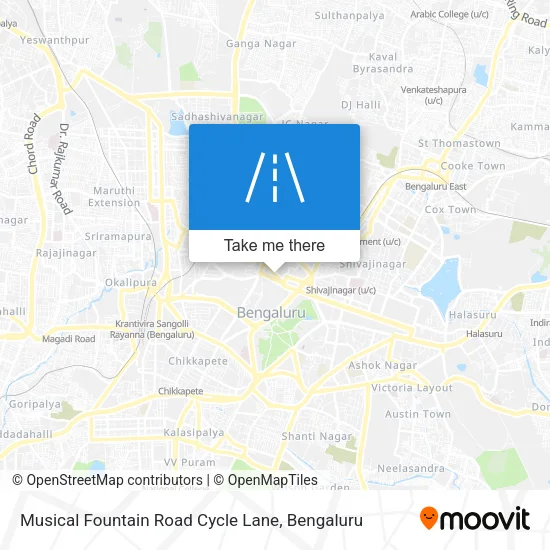 Musical Fountain Road Cycle Lane map