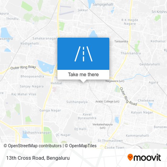 13th Cross Road map
