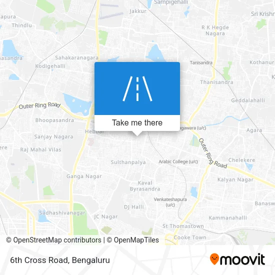 6th Cross Road map