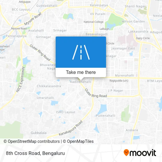 8th Cross Road map