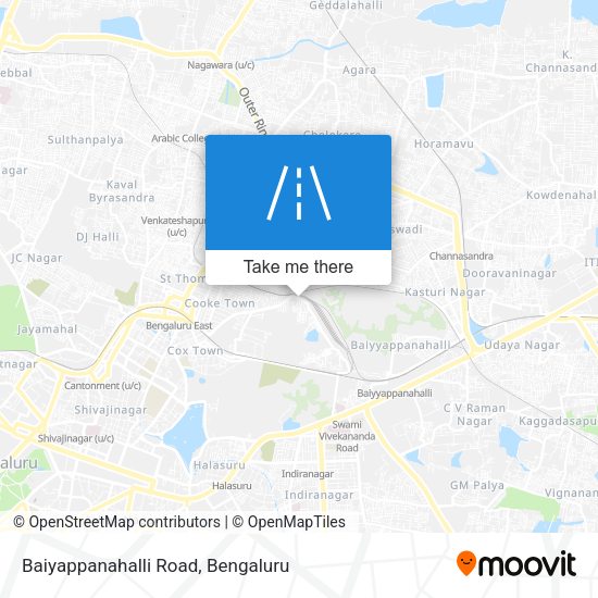 Baiyappanahalli Road map