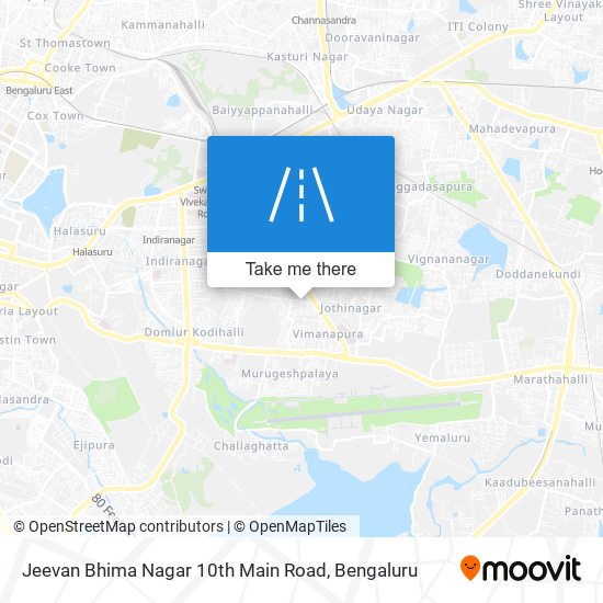 Jeevan Bhima Nagar 10th Main Road map