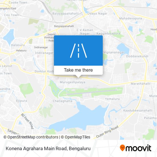 Konena Agrahara Main Road map