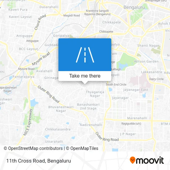 11th Cross Road map