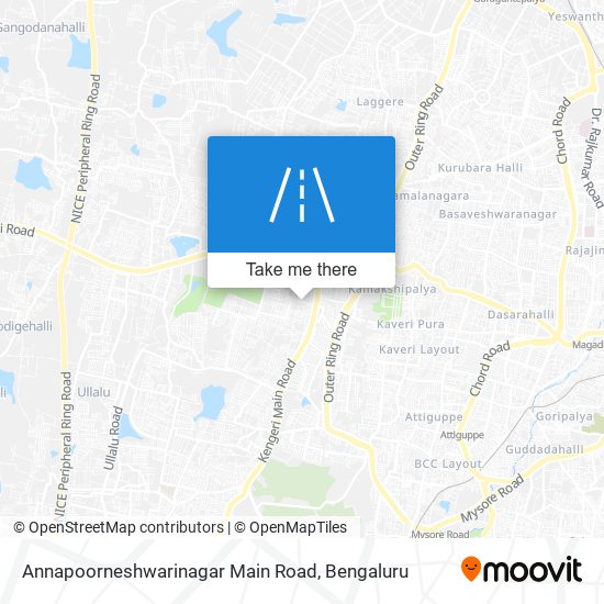 Annapoorneshwarinagar Main Road map
