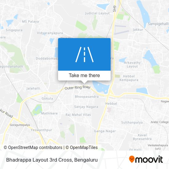 Bhadrappa Layout 3rd Cross map