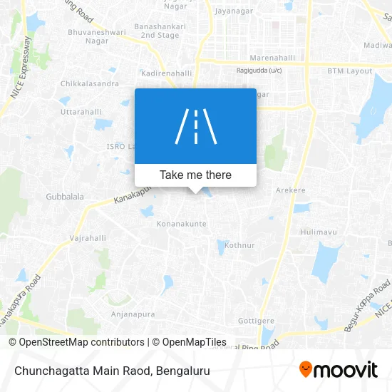 Chunchagatta Main Raod map