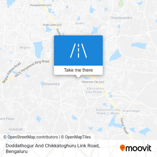 Doddathogur And Chikkatoghuru Link Road map
