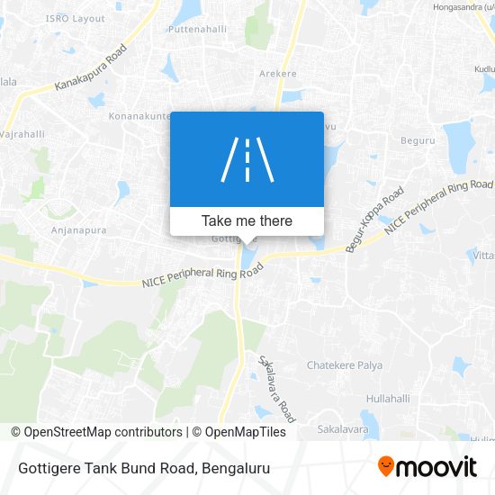 Gottigere Tank Bund Road map