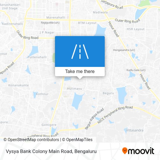 Vysya Bank Colony Main Road map