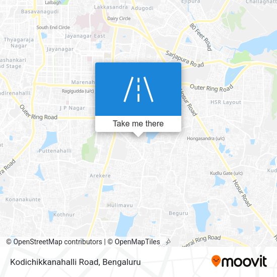 Kodichikkanahalli Road map