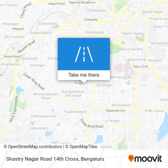 Shastry Nagar Road 14th Cross map