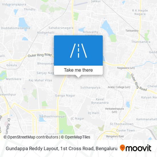 Gundappa Reddy Layout, 1st Cross Road map