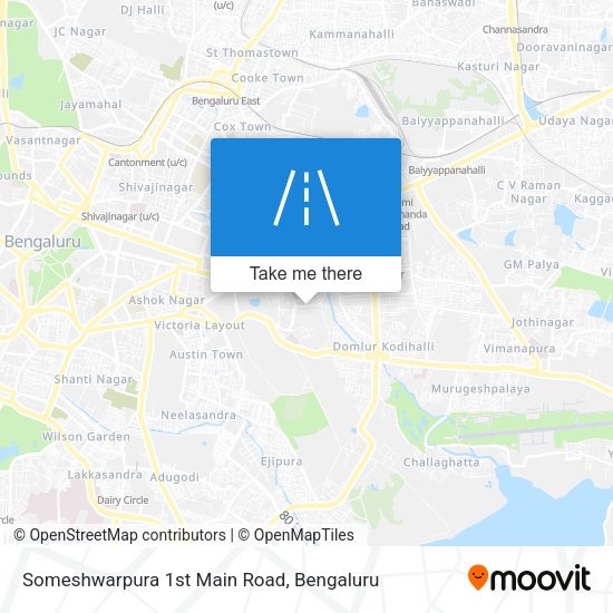 Someshwarpura 1st Main Road map
