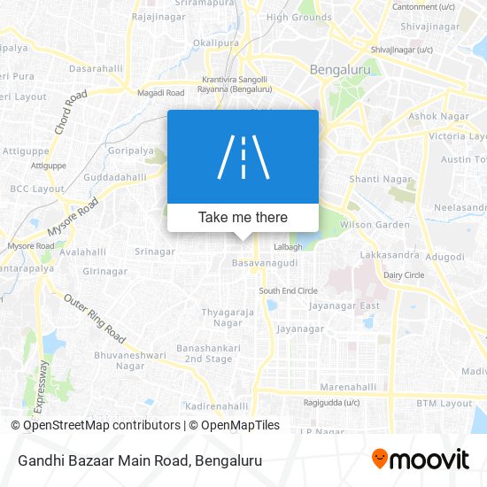 Gandhi Bazaar Main Road map