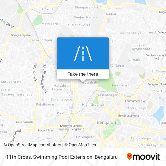 11th Cross, Swimming Pool Extension map