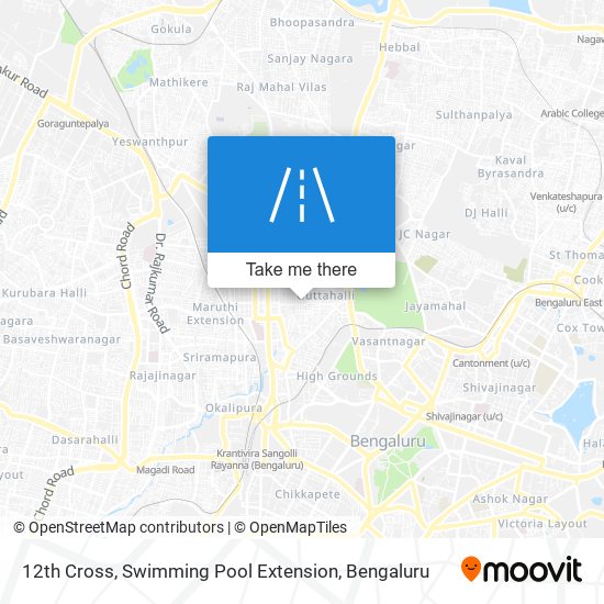 12th Cross, Swimming Pool Extension map
