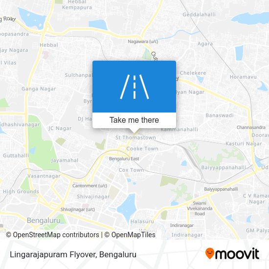 Lingarajapuram Flyover map