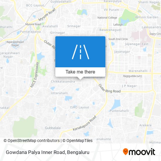 Gowdana Palya Inner Road map